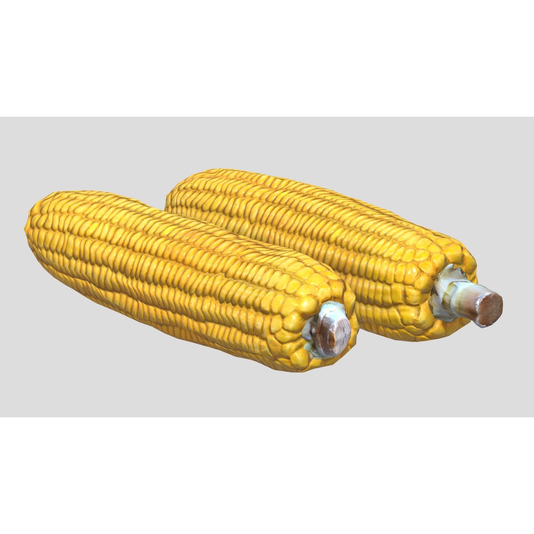 Corn 3D Model – Low Poly Game Asset, PBR Textures, FBX & OBJ - View 4