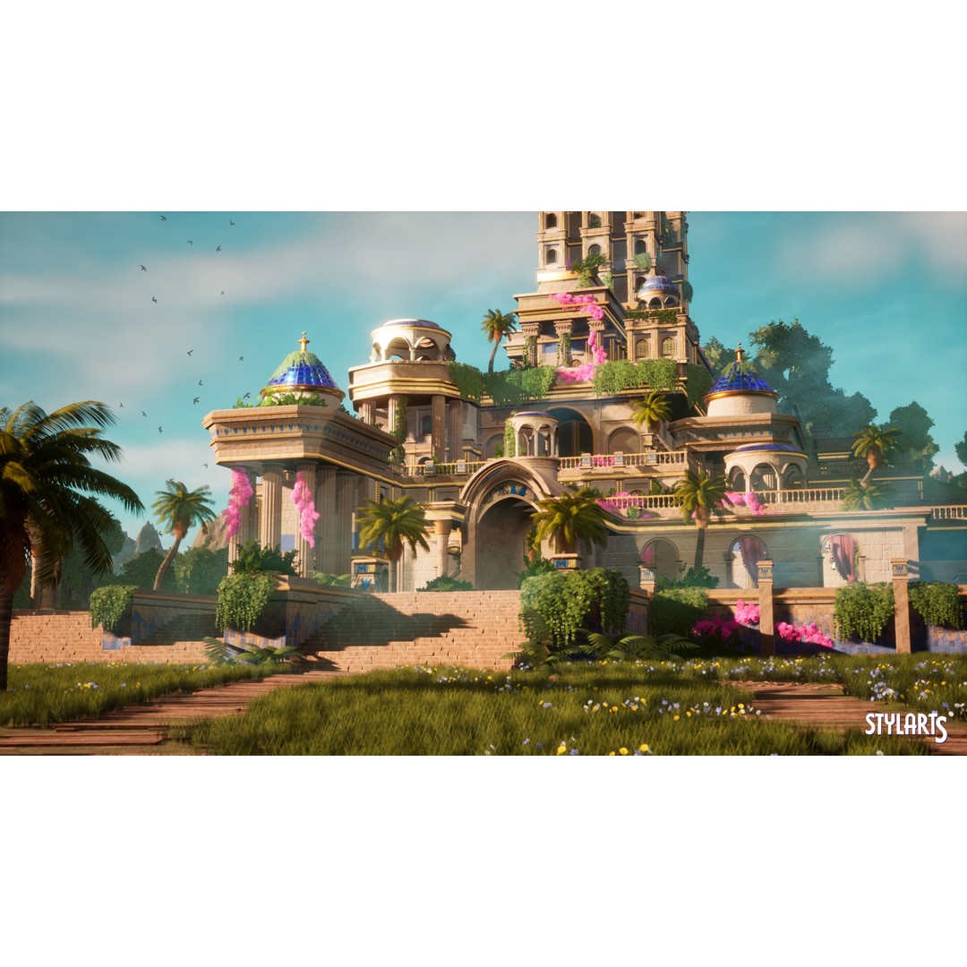 Stylized Paradise Gardens 3D Model – Low Poly Game Asset, FBX - View 11