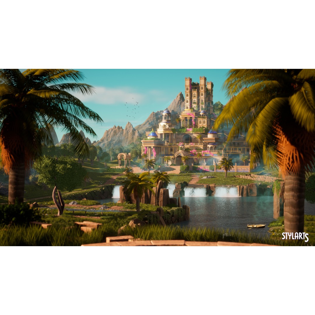 Stylized Paradise Gardens 3D Model – Low Poly Game Asset, FBX - View 5