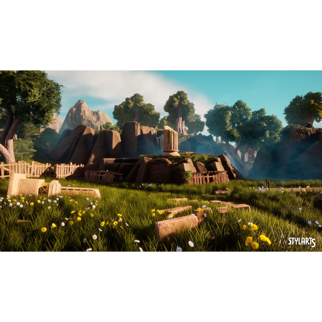 Stylized Paradise Gardens 3D Model – Low Poly Game Asset, FBX - View 8