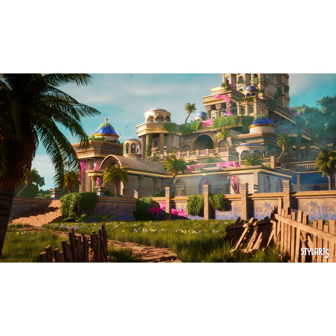 Stylized Paradise Gardens 3D Model – Low Poly Game Asset, FBX - View 9