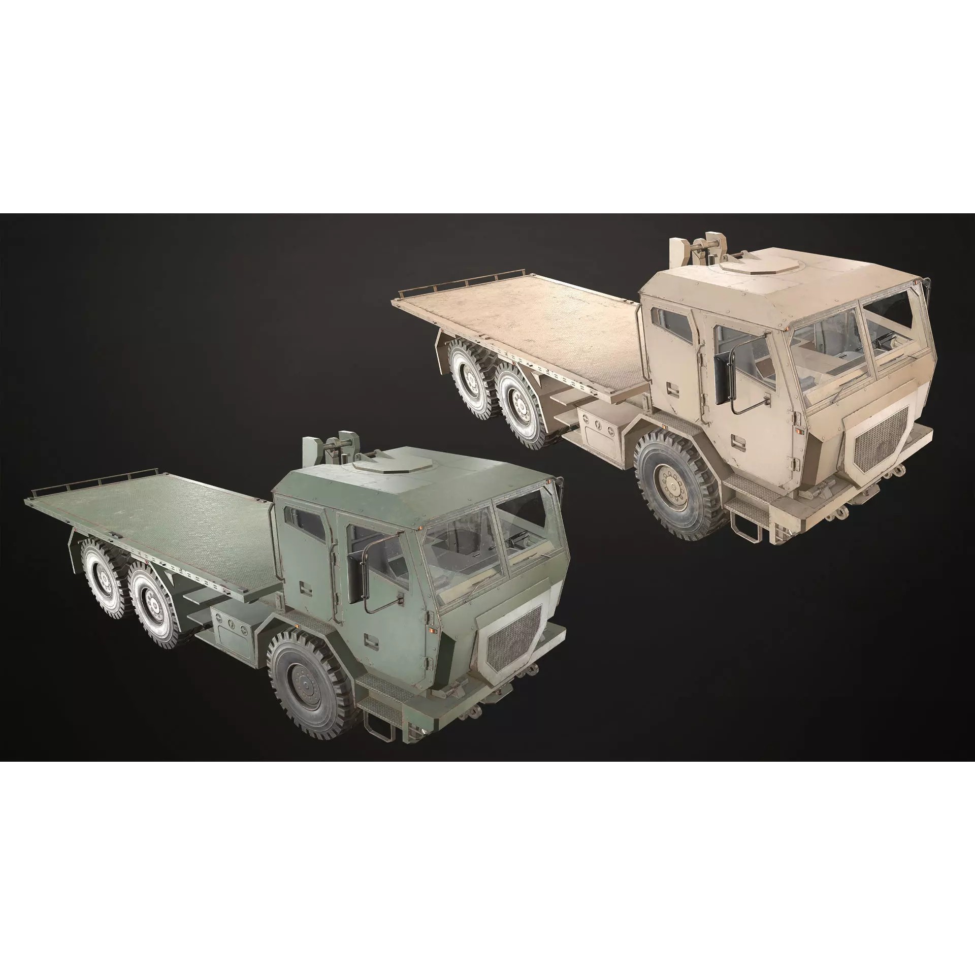Military Truck V2 - Low-Poly Game-Ready 3D Model - View 10