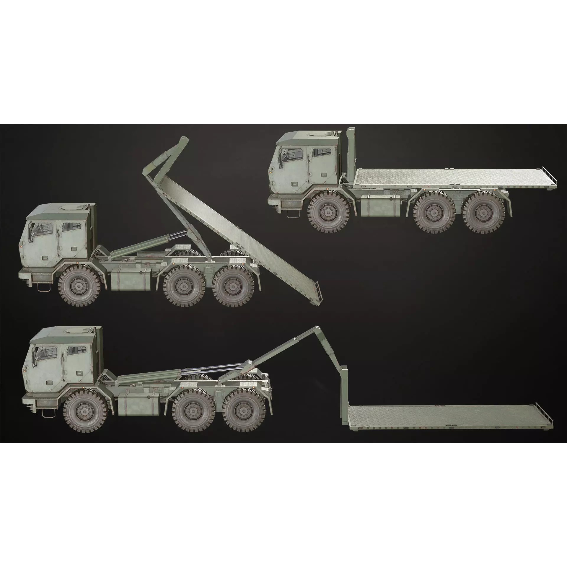 Military Truck V2 - Low-Poly Game-Ready 3D Model - View 13