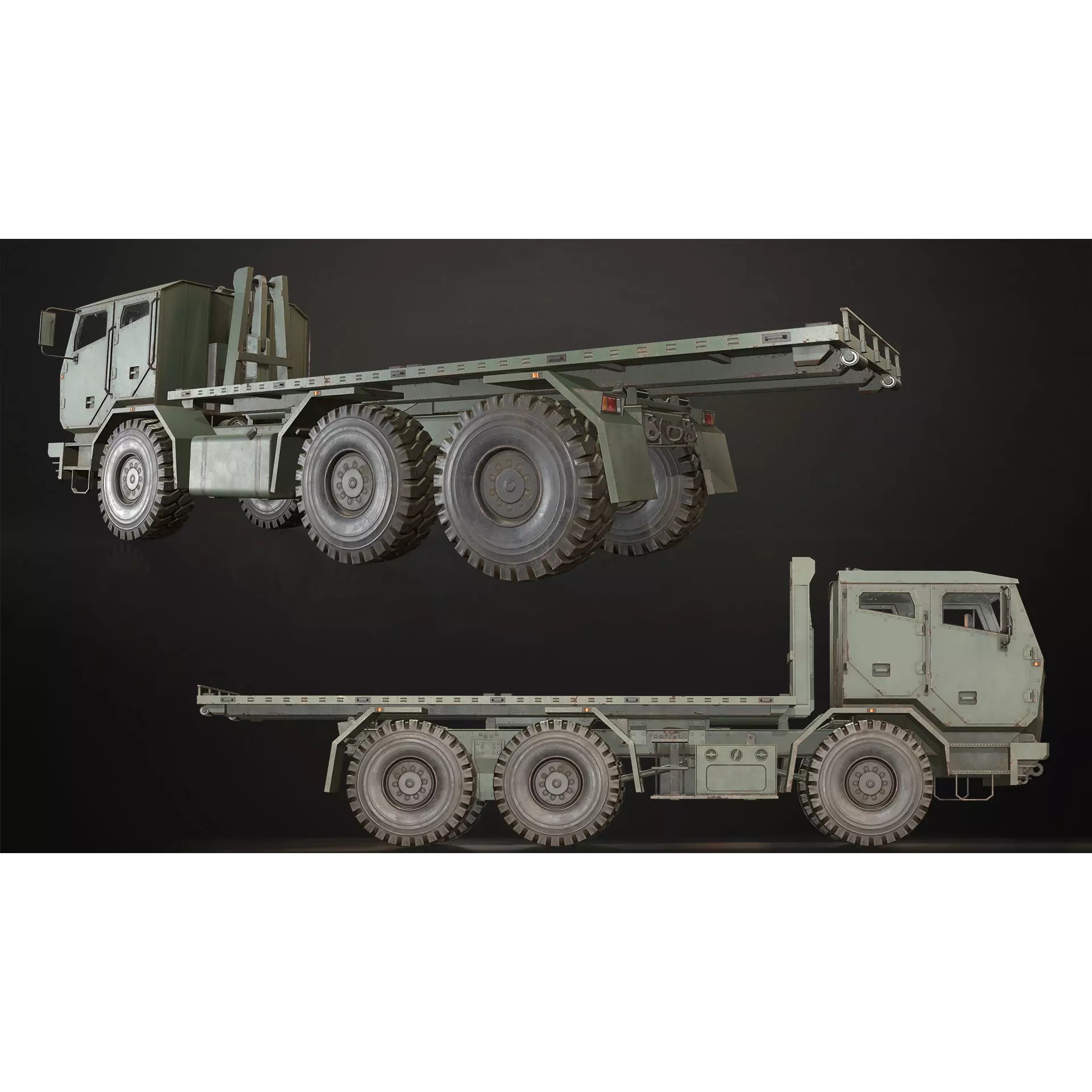 Military Truck V2 - Low-Poly Game-Ready 3D Model - View 14