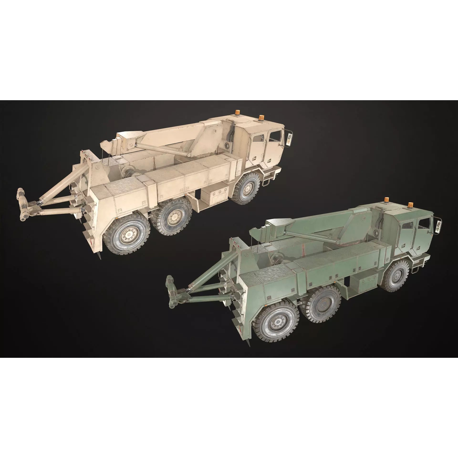 Military Truck V2 - Low-Poly Game-Ready 3D Model - View 16