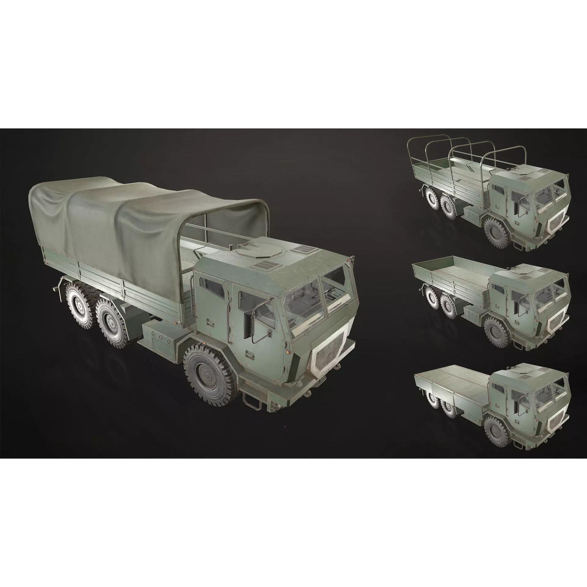 Military Truck V2 - Low-Poly Game-Ready 3D Model - View 19