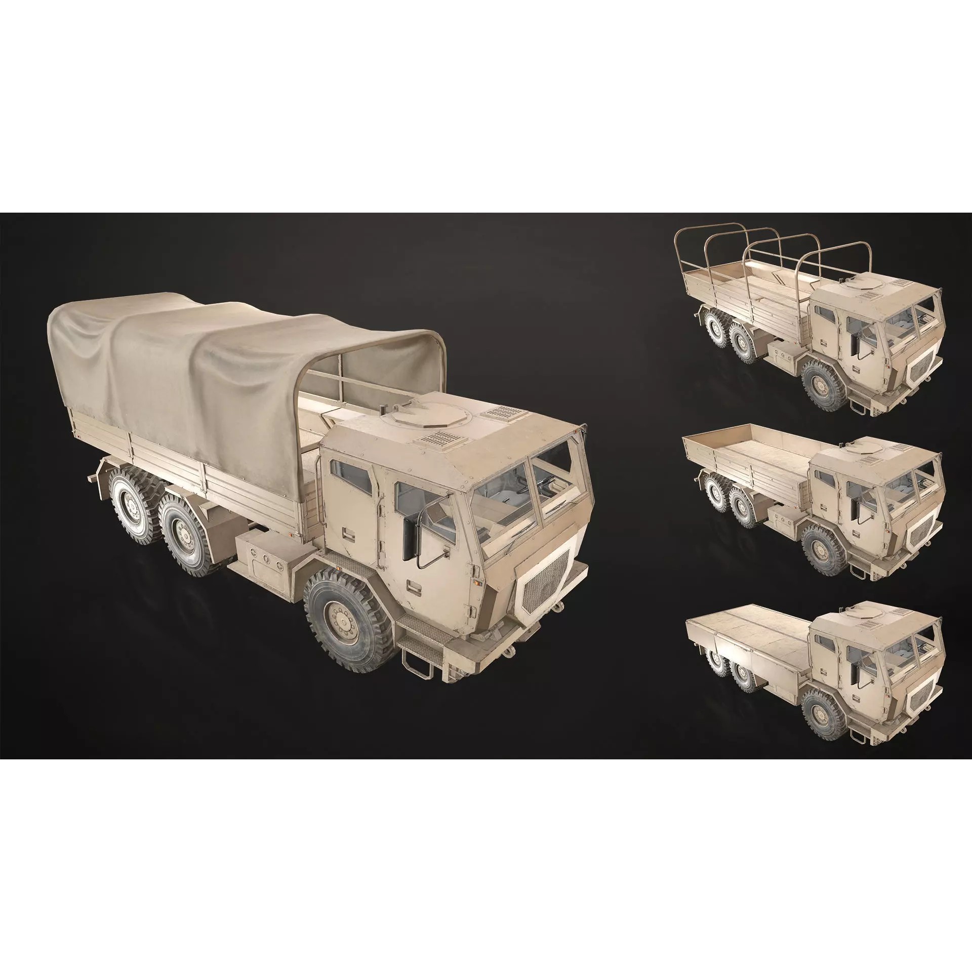 Military Truck V2 - Low-Poly Game-Ready 3D Model - View 20