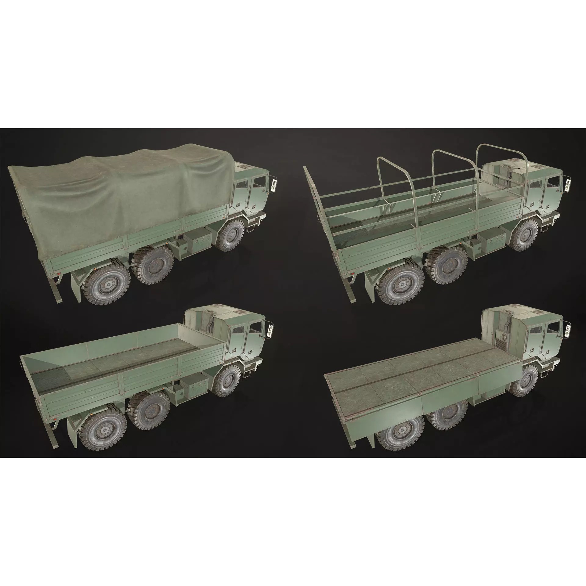 Military Truck V2 - Low-Poly Game-Ready 3D Model - View 21