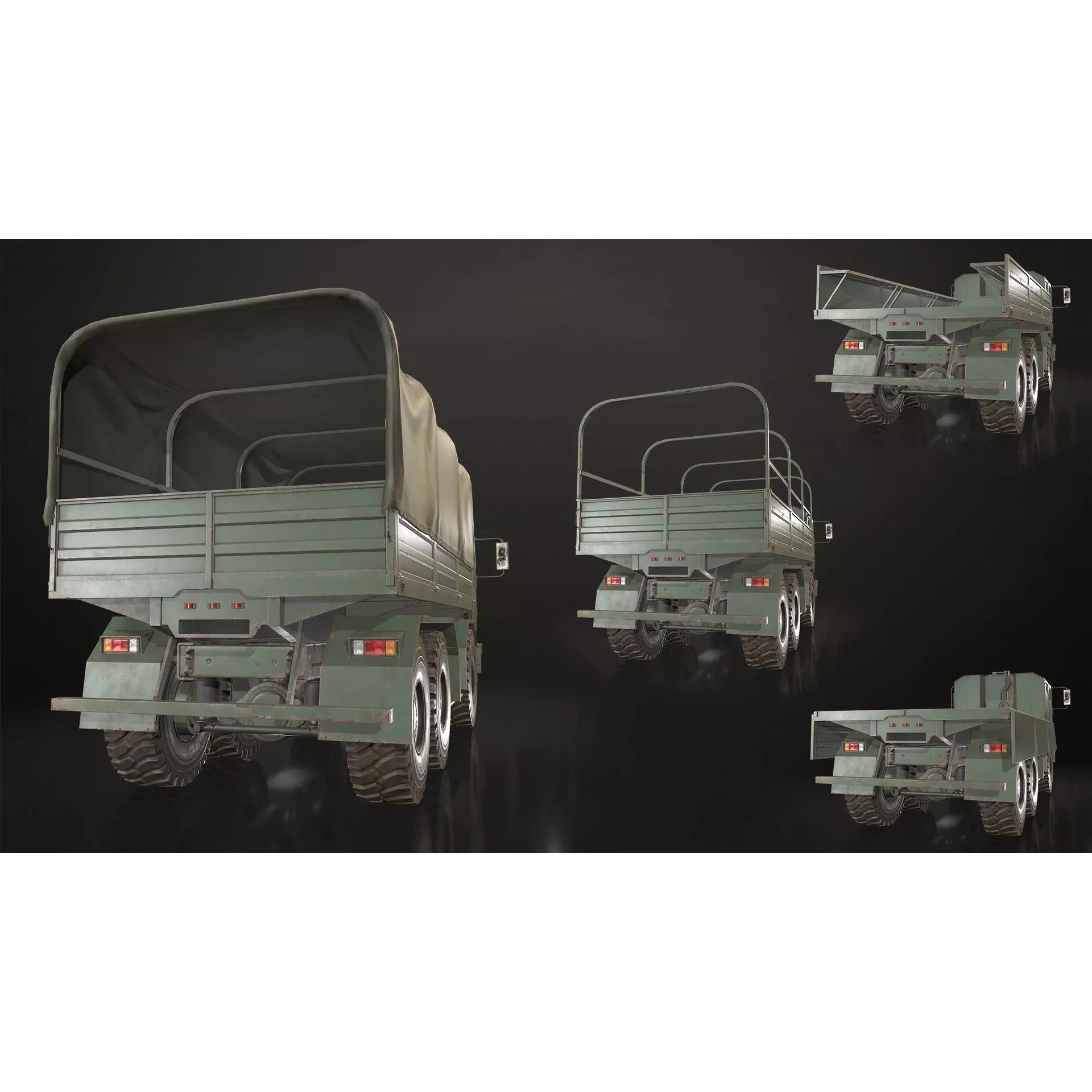 Military Truck V2 - Low-Poly Game-Ready 3D Model - View 23