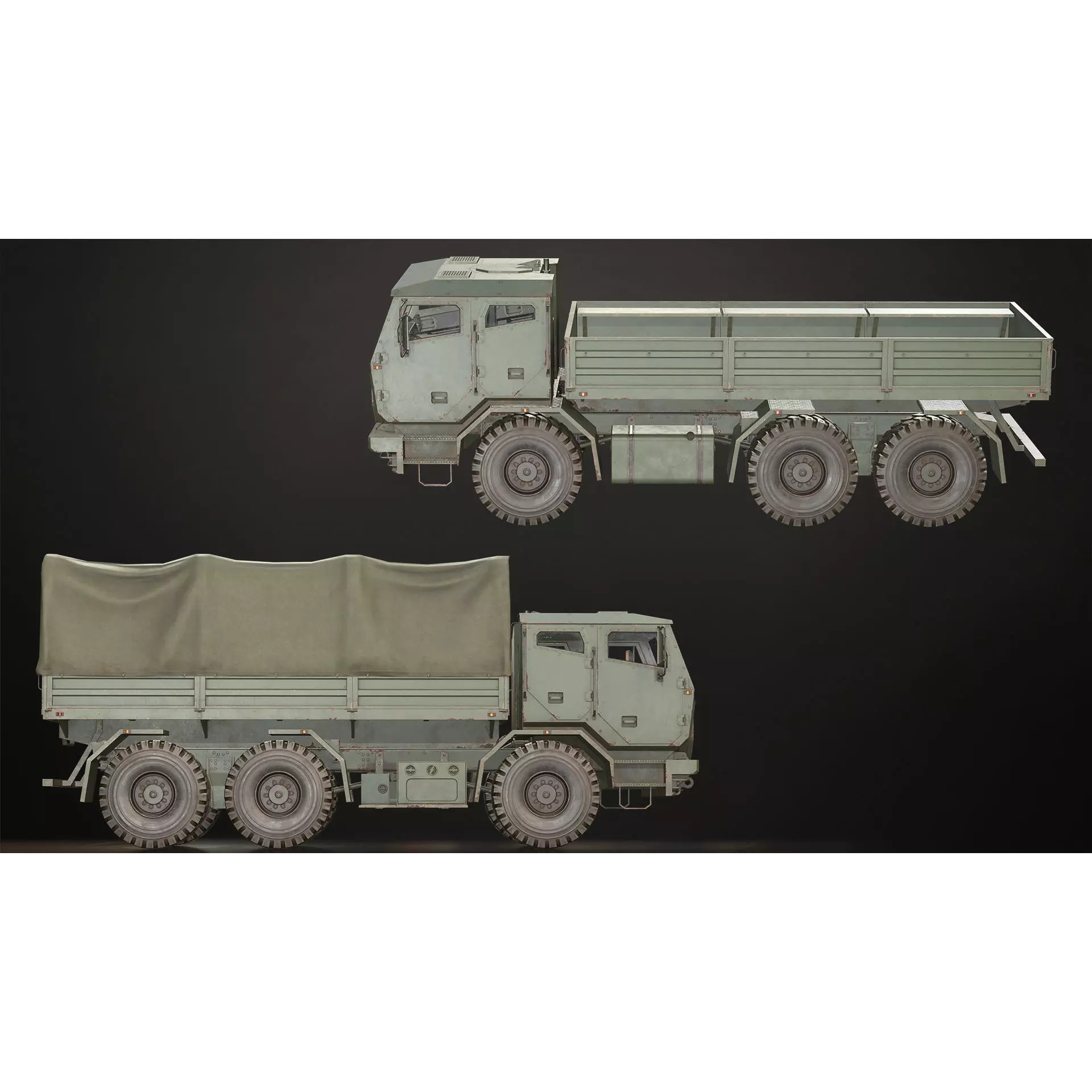 Military Truck V2 - Low-Poly Game-Ready 3D Model - View 24