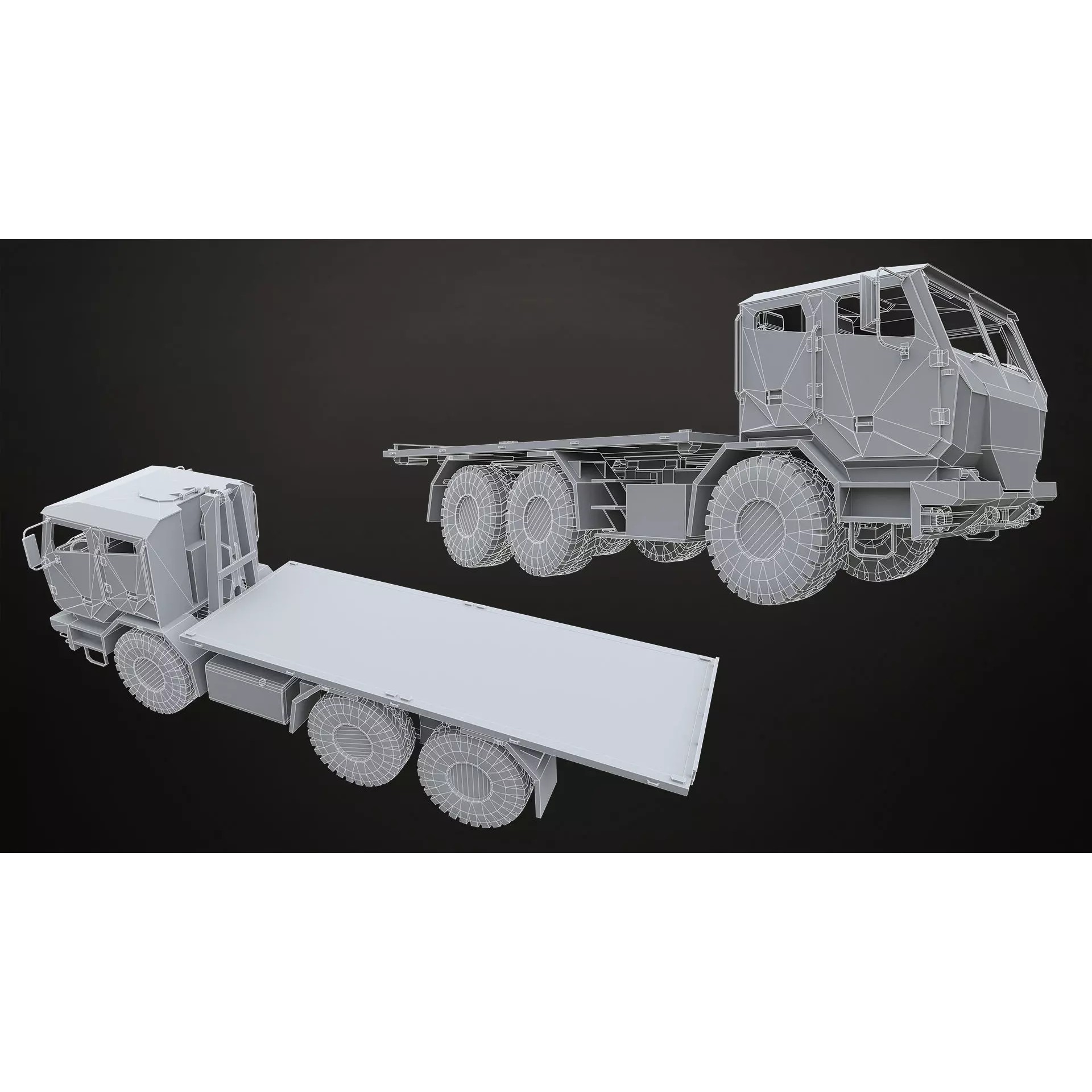 Military Truck V2 - Low-Poly Game-Ready 3D Model - View 32