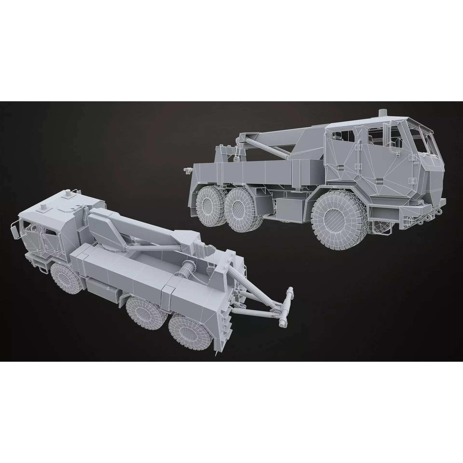 Military Truck V2 - Low-Poly Game-Ready 3D Model - View 35