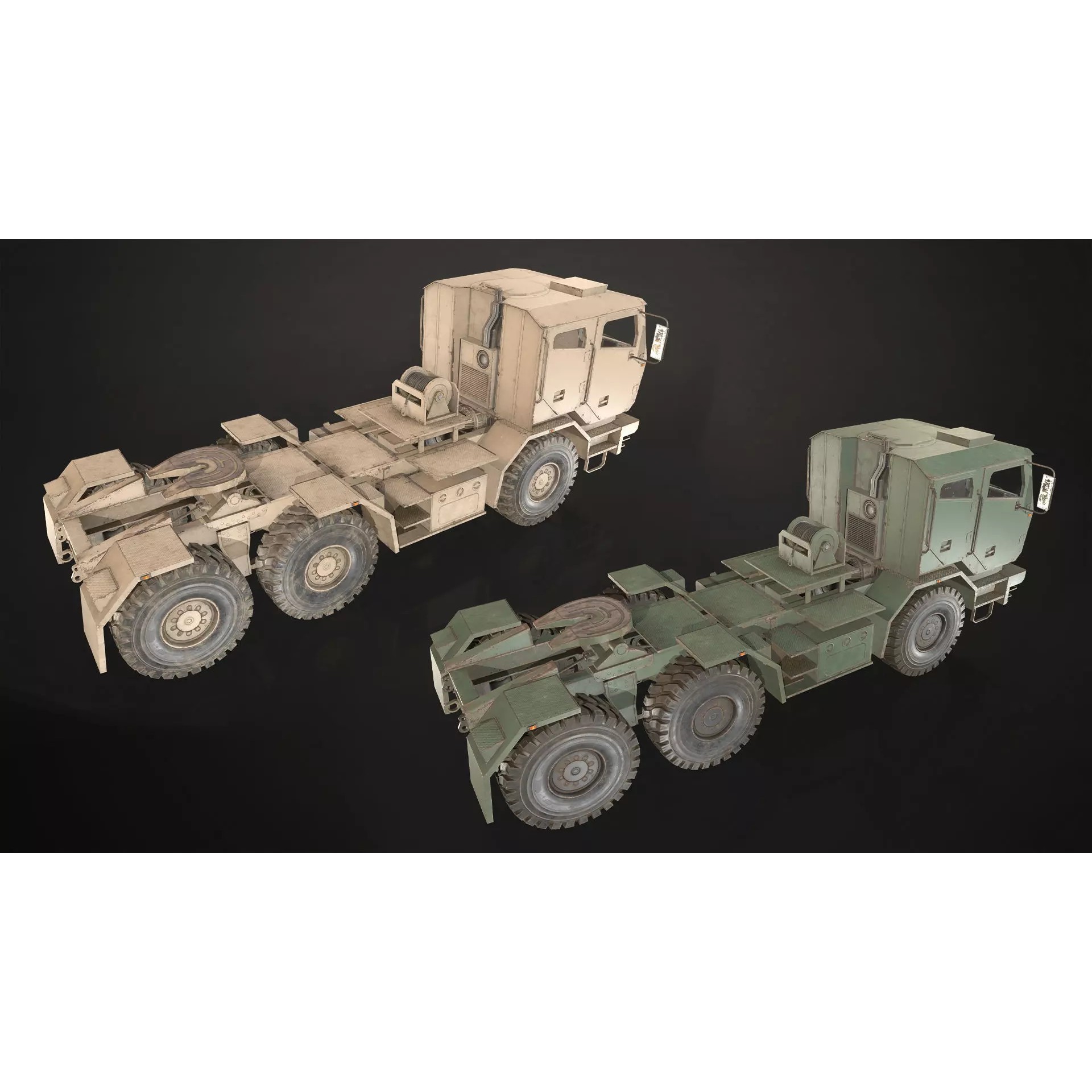 Military Truck V2 - Low-Poly Game-Ready 3D Model - View 4