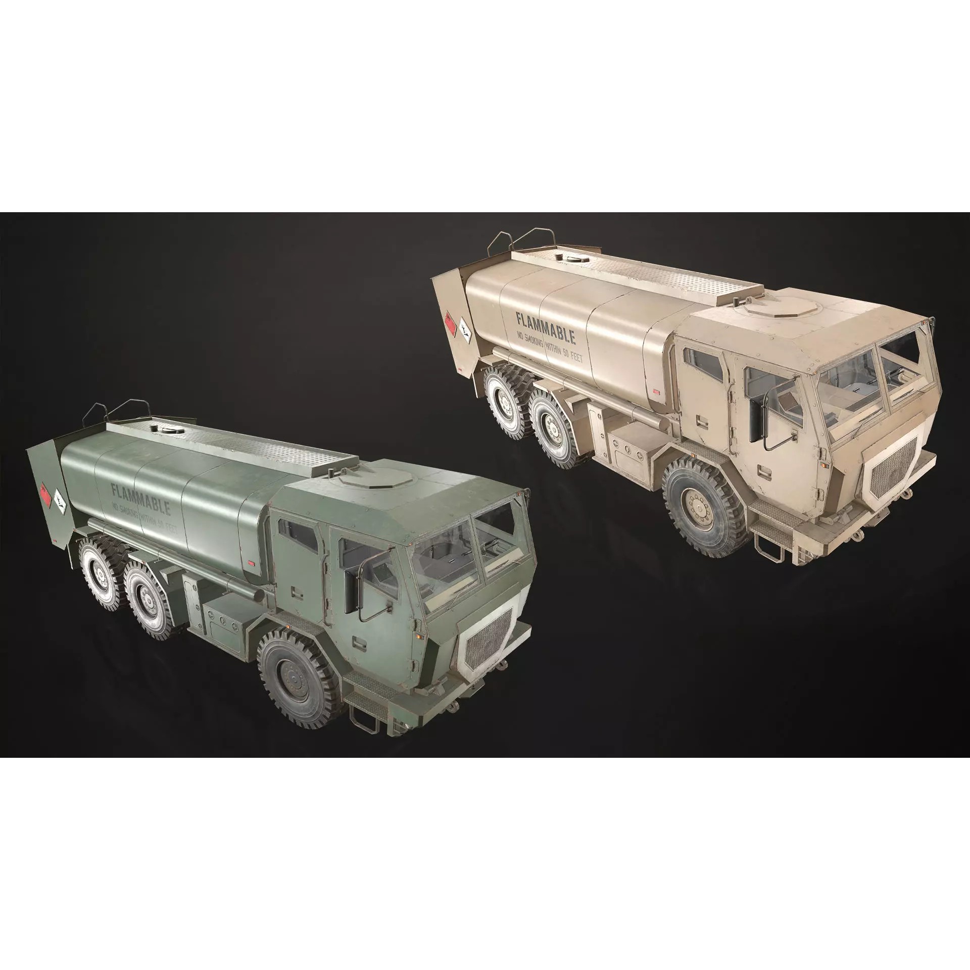 Military Truck V2 - Low-Poly Game-Ready 3D Model - View 6