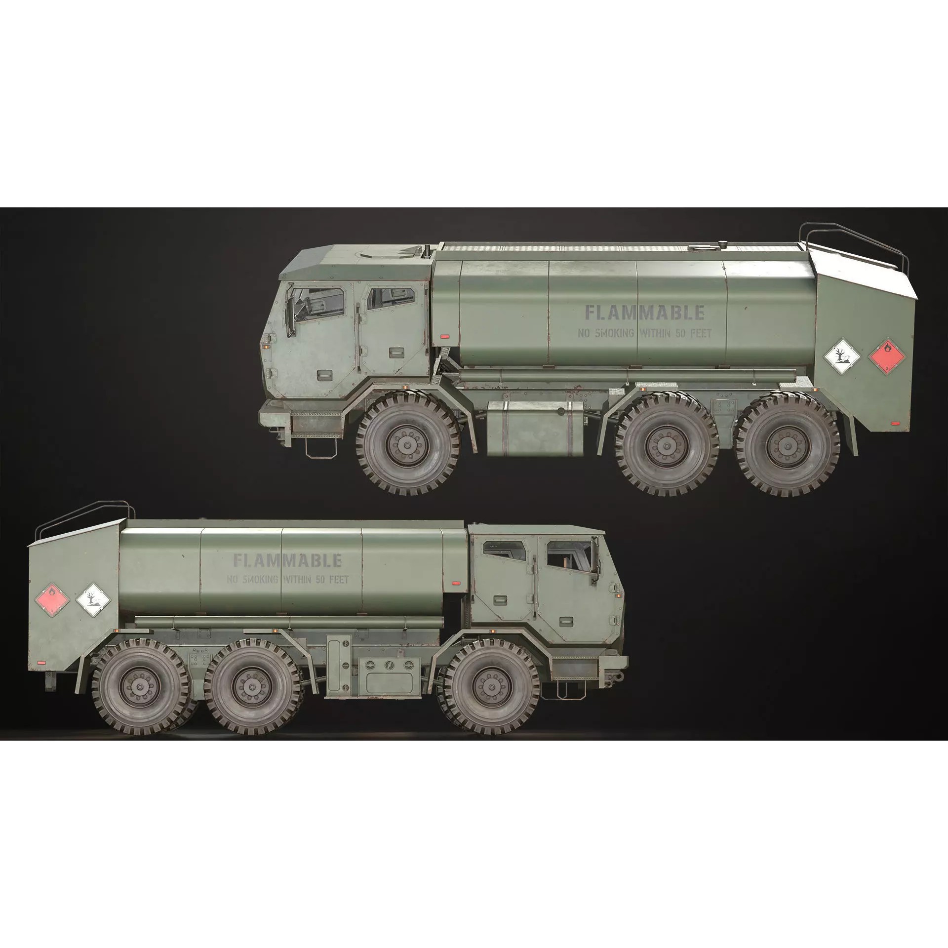 Military Truck V2 - Low-Poly Game-Ready 3D Model - View 9