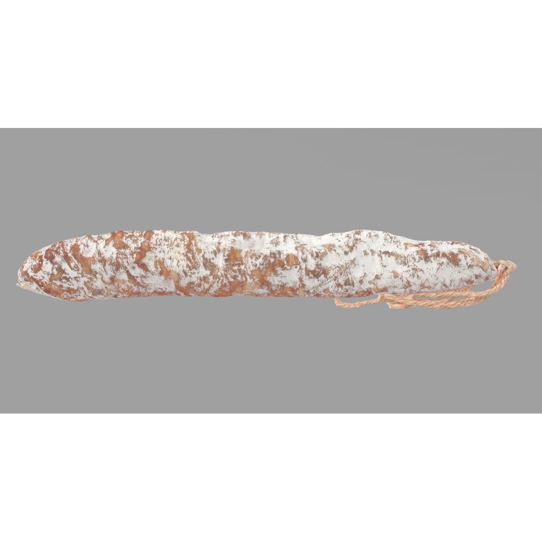 Dry Sausage 3D Model – Low Poly Game Asset, PBR Textures, FBX - View 3