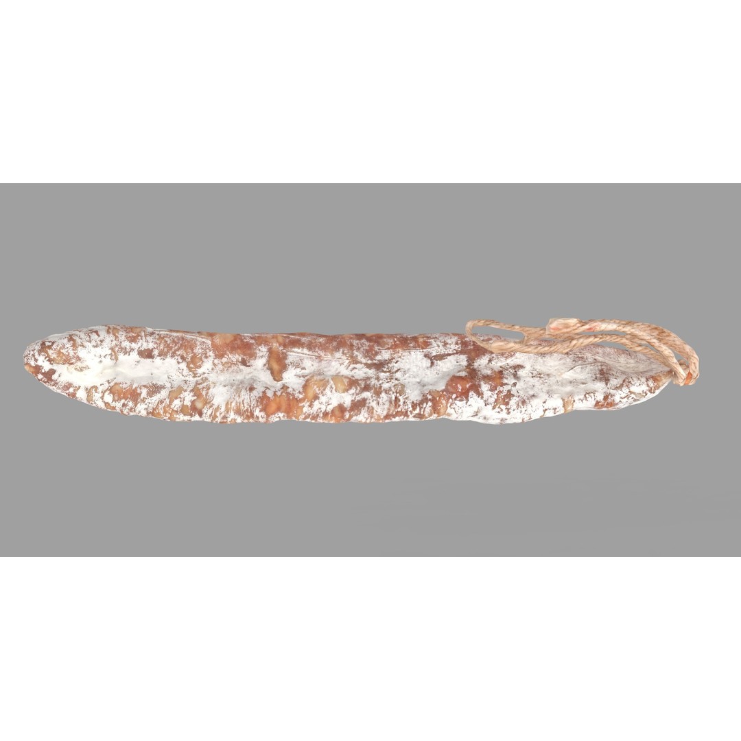Dry Sausage 3D Model – Low Poly Game Asset, PBR Textures, FBX - View 4