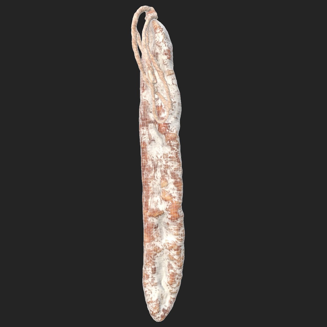Dry Sausage 3D Model – Low Poly Game Asset, PBR Textures, FBX - View 6