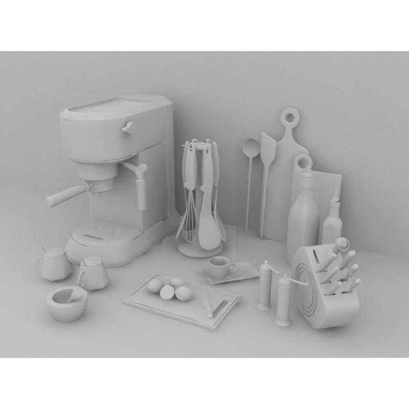 Kitchen Accessories 3D Model – High Poly Utensils, Textured PBR Formats - View 14