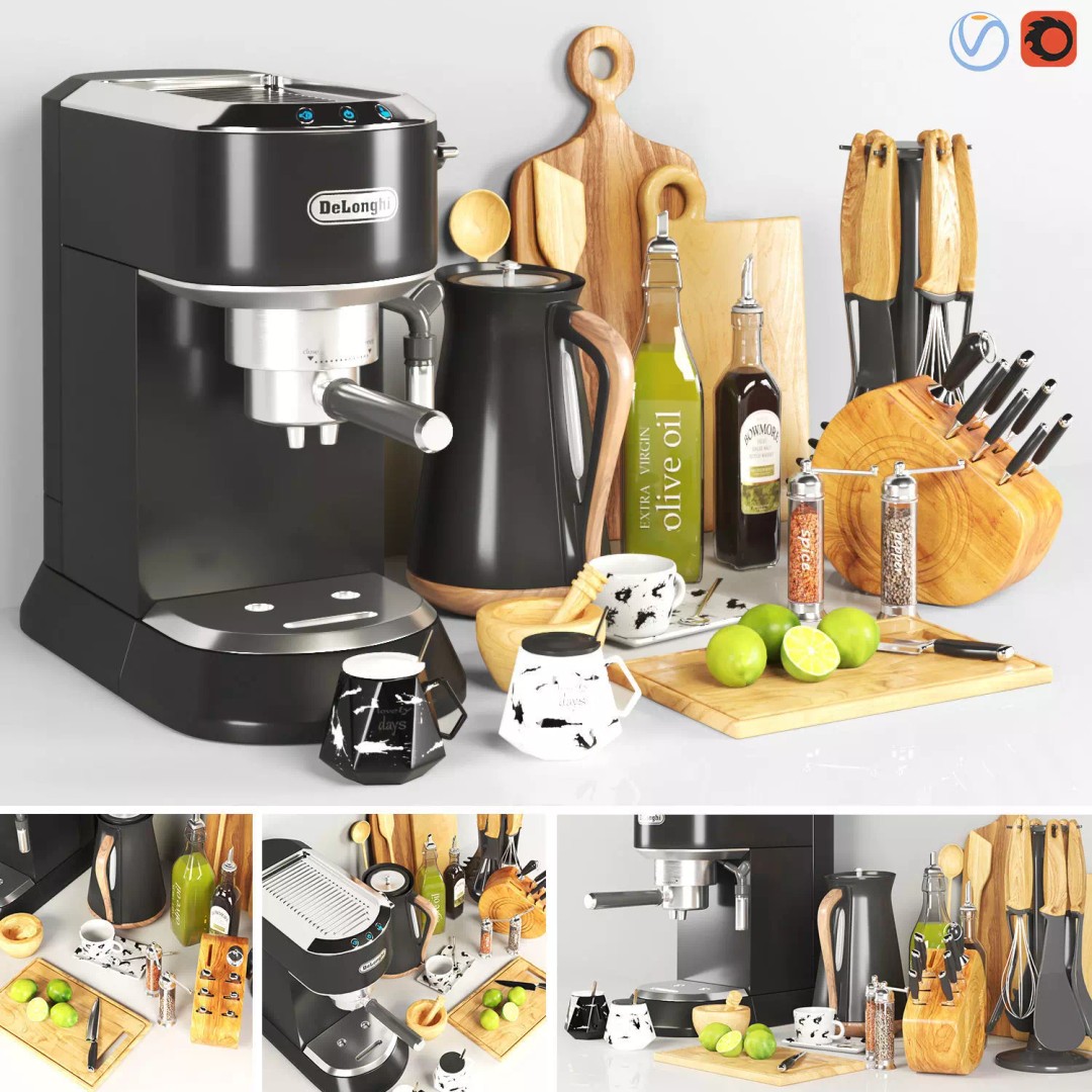 Kitchen Accessories 3D Model – High Poly Utensils, Textured PBR Formats - View 2