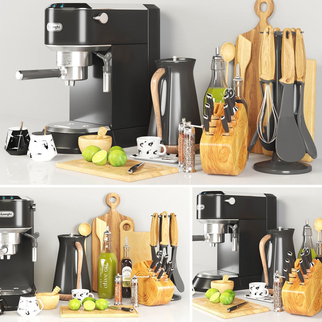 Kitchen Accessories 3D Model – High Poly Utensils, Textured PBR Formats - View 3