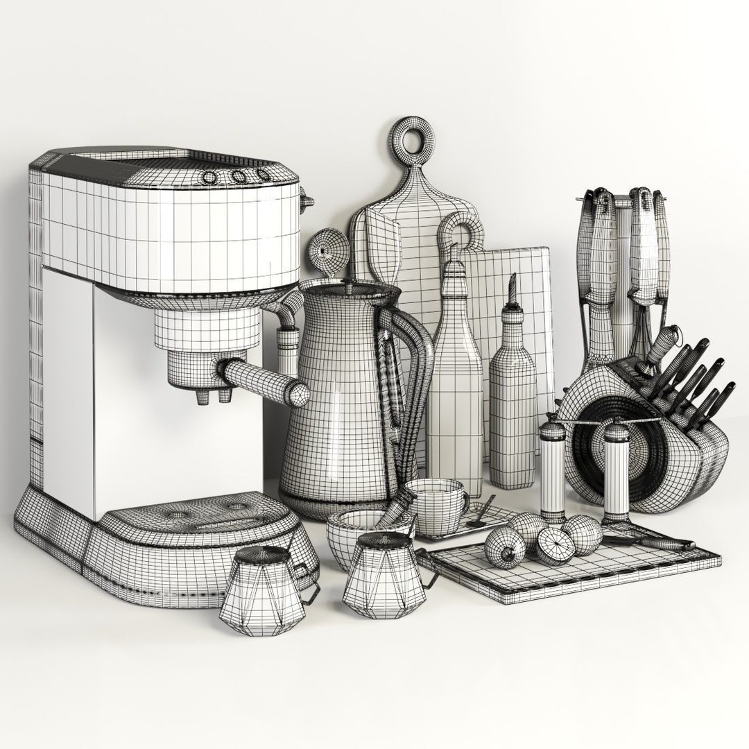 Kitchen Accessories 3D Model – High Poly Utensils, Textured PBR Formats - View 8