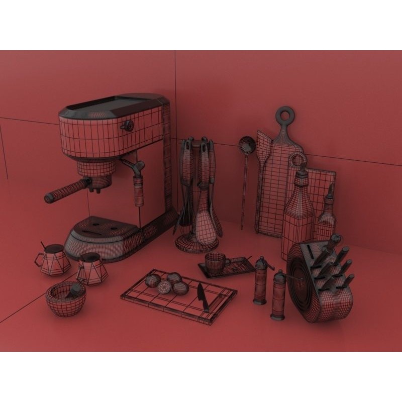 Kitchen Accessories 3D Model – High Poly Utensils, Textured PBR Formats - View 9