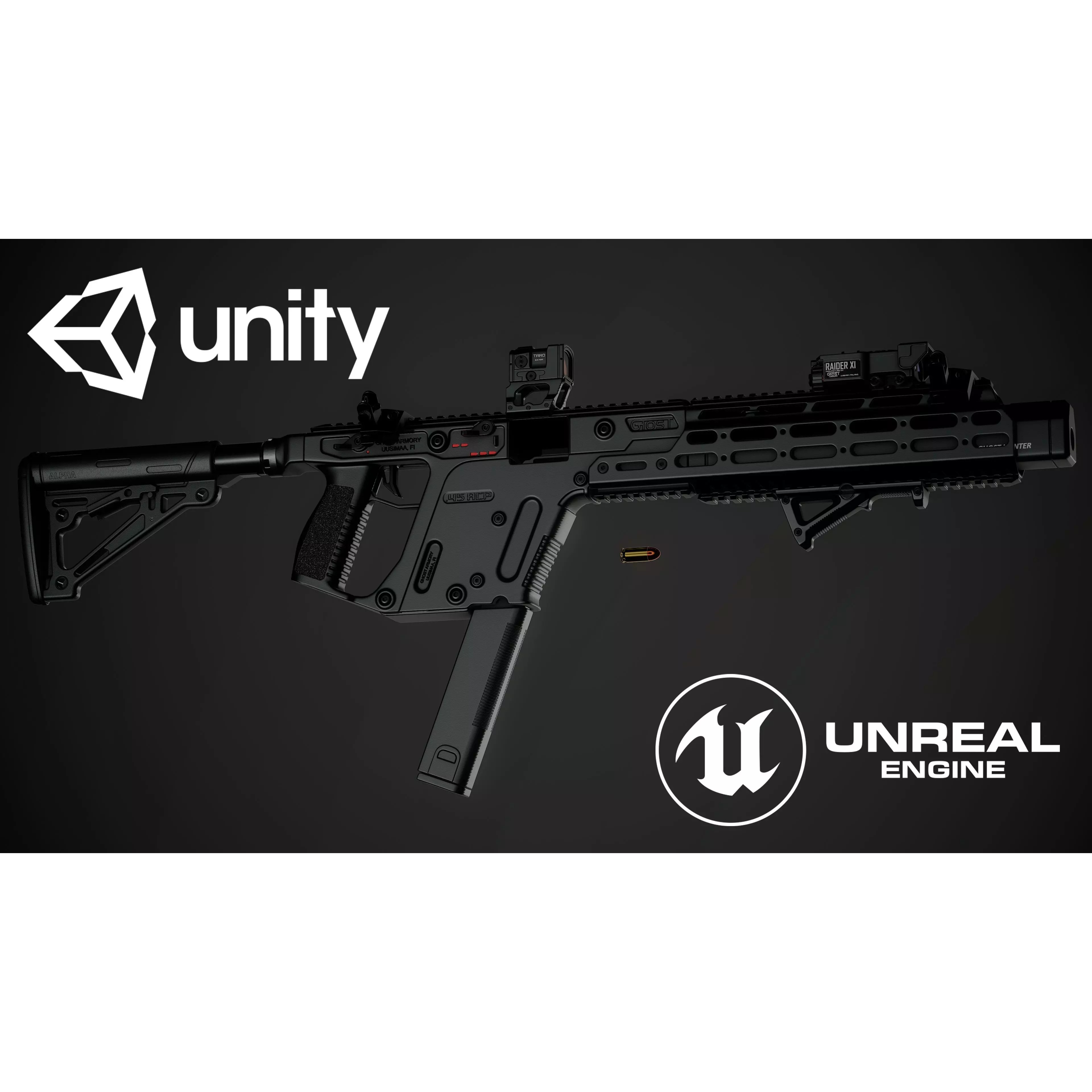 KRISS Vector - Low-Poly Game-Ready 3D Model - View 2