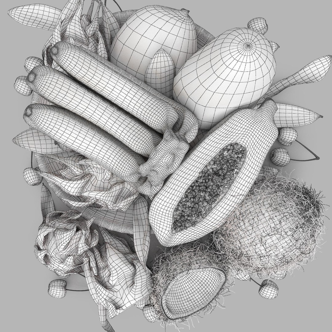 Bowls of Fruits Collection 03 3D Model – High Poly PBR Assets, OBJ/3ds Max - View 27