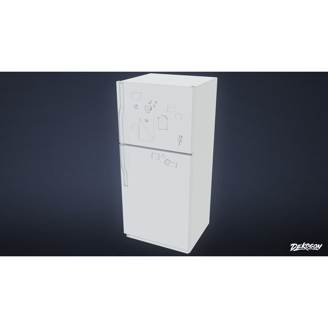 Fridge 3D Model – Low Poly Game Asset with PBR Textures, FBX