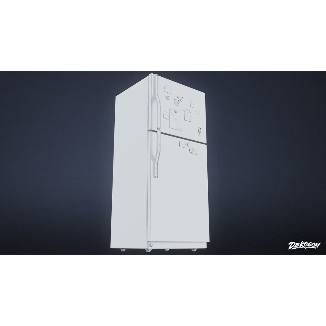 Fridge 3D Model – Low Poly Game Asset with PBR Textures, FBX - View 10