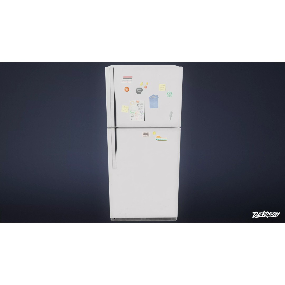 Fridge 3D Model – Low Poly Game Asset with PBR Textures, FBX - View 2