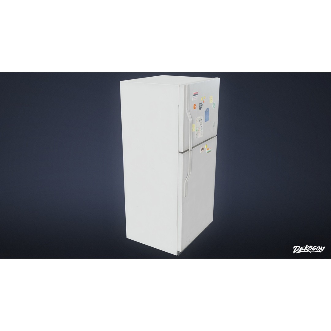 Fridge 3D Model – Low Poly Game Asset with PBR Textures, FBX - View 4