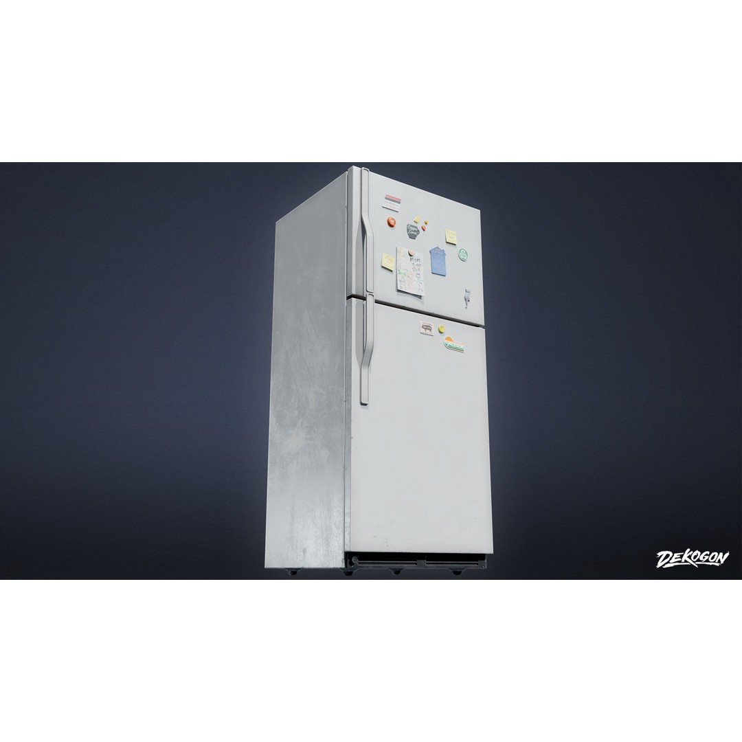 Fridge 3D Model – Low Poly Game Asset with PBR Textures, FBX - View 8