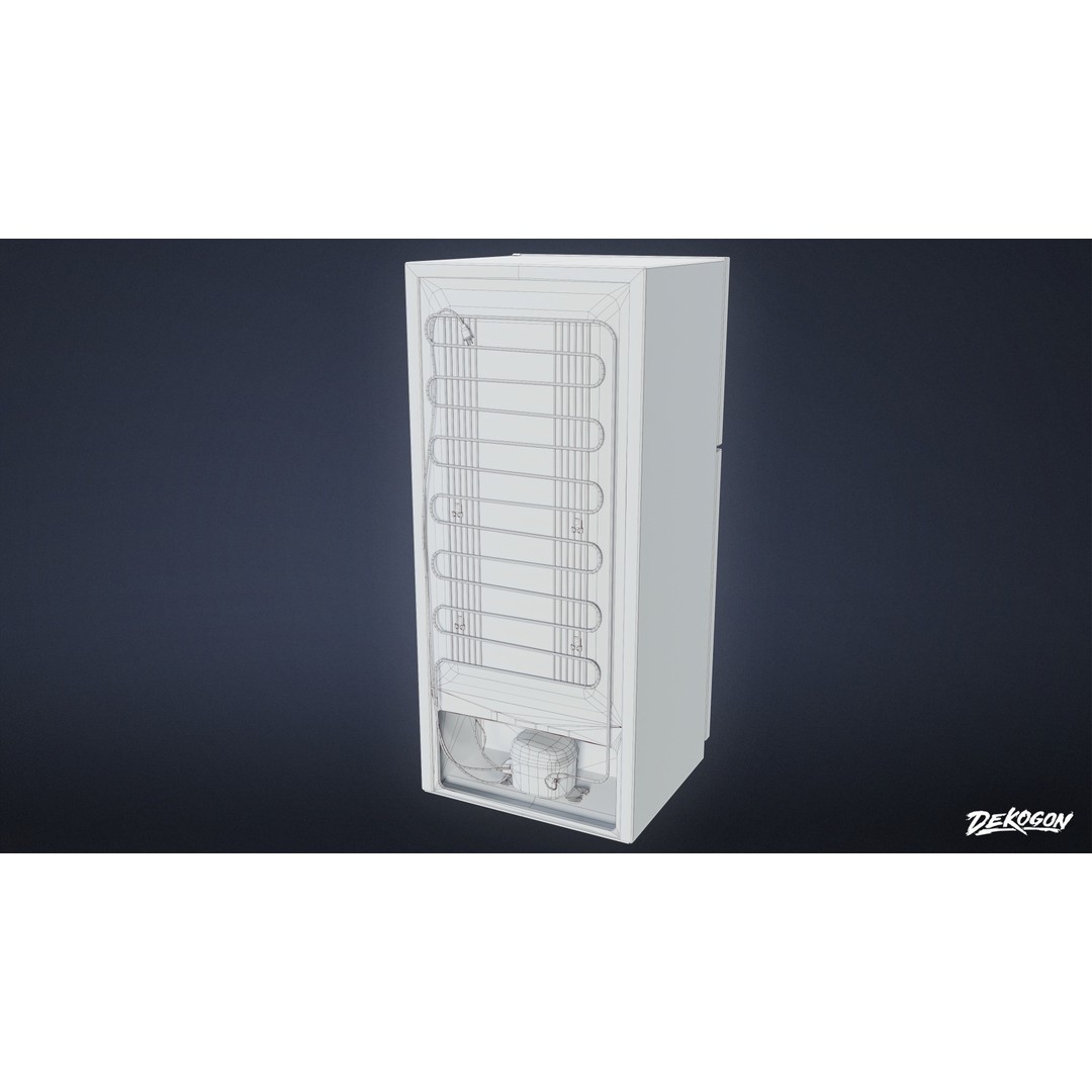 Fridge 3D Model – Low Poly Game Asset with PBR Textures, FBX - View 9