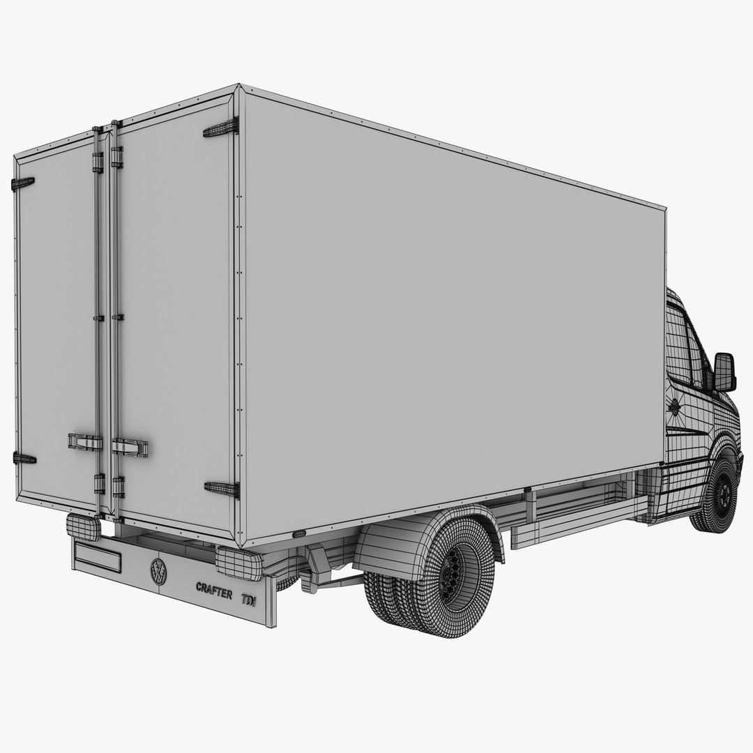 VW Crafter 50 3D Model – Refrigerated Truck, FBX, OBJ