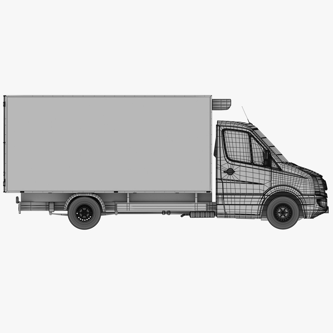 VW Crafter 50 3D Model – Refrigerated Truck, FBX, OBJ - View 15