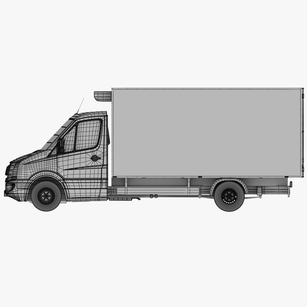 VW Crafter 50 3D Model – Refrigerated Truck, FBX, OBJ - View 16