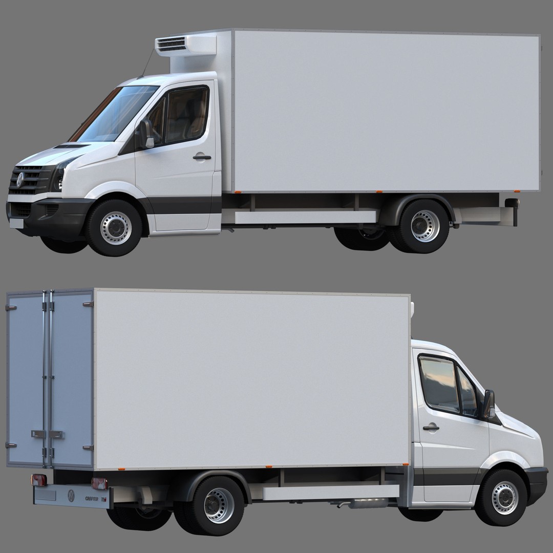 VW Crafter 50 3D Model – Refrigerated Truck, FBX, OBJ - View 17