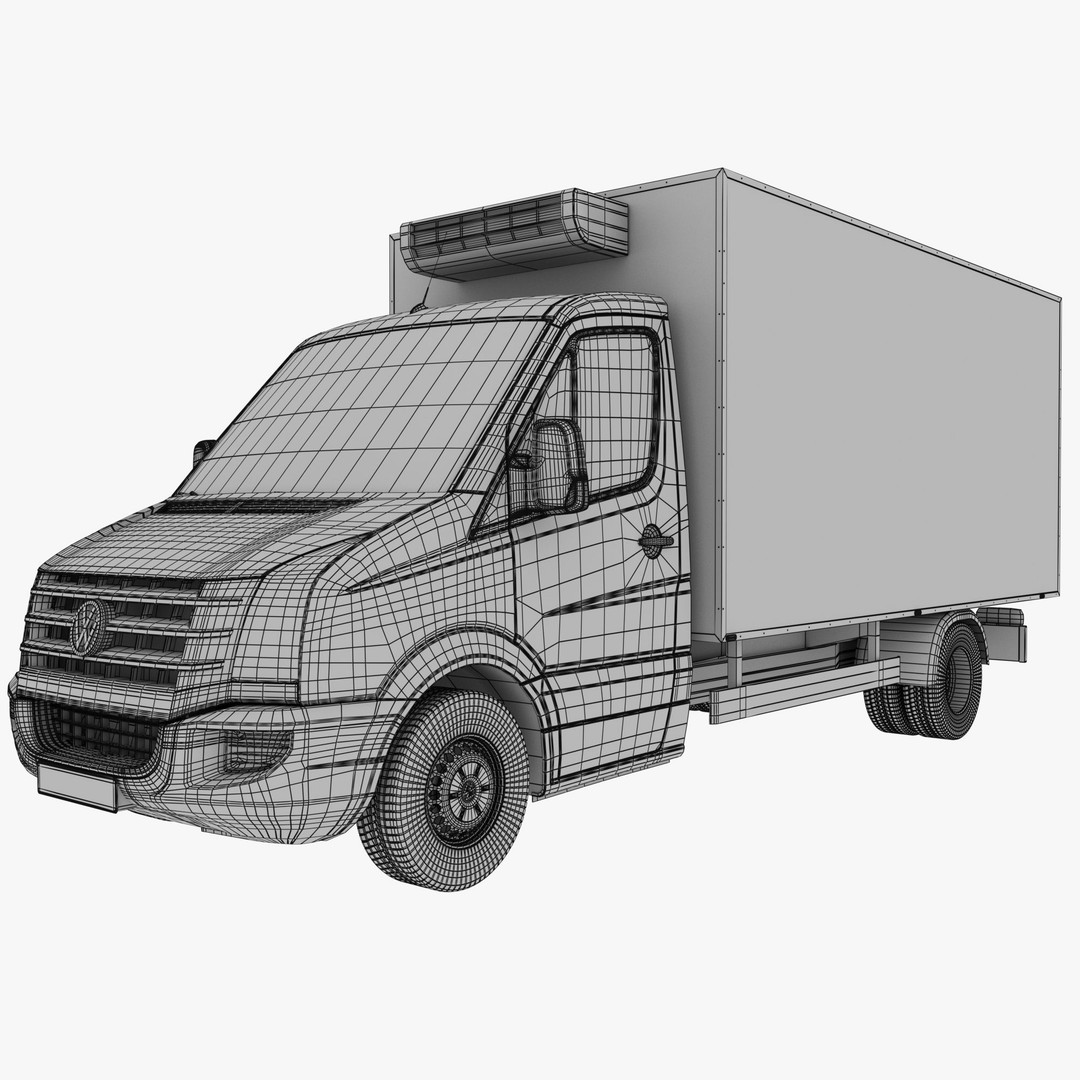 VW Crafter 50 3D Model – Refrigerated Truck, FBX, OBJ - View 18