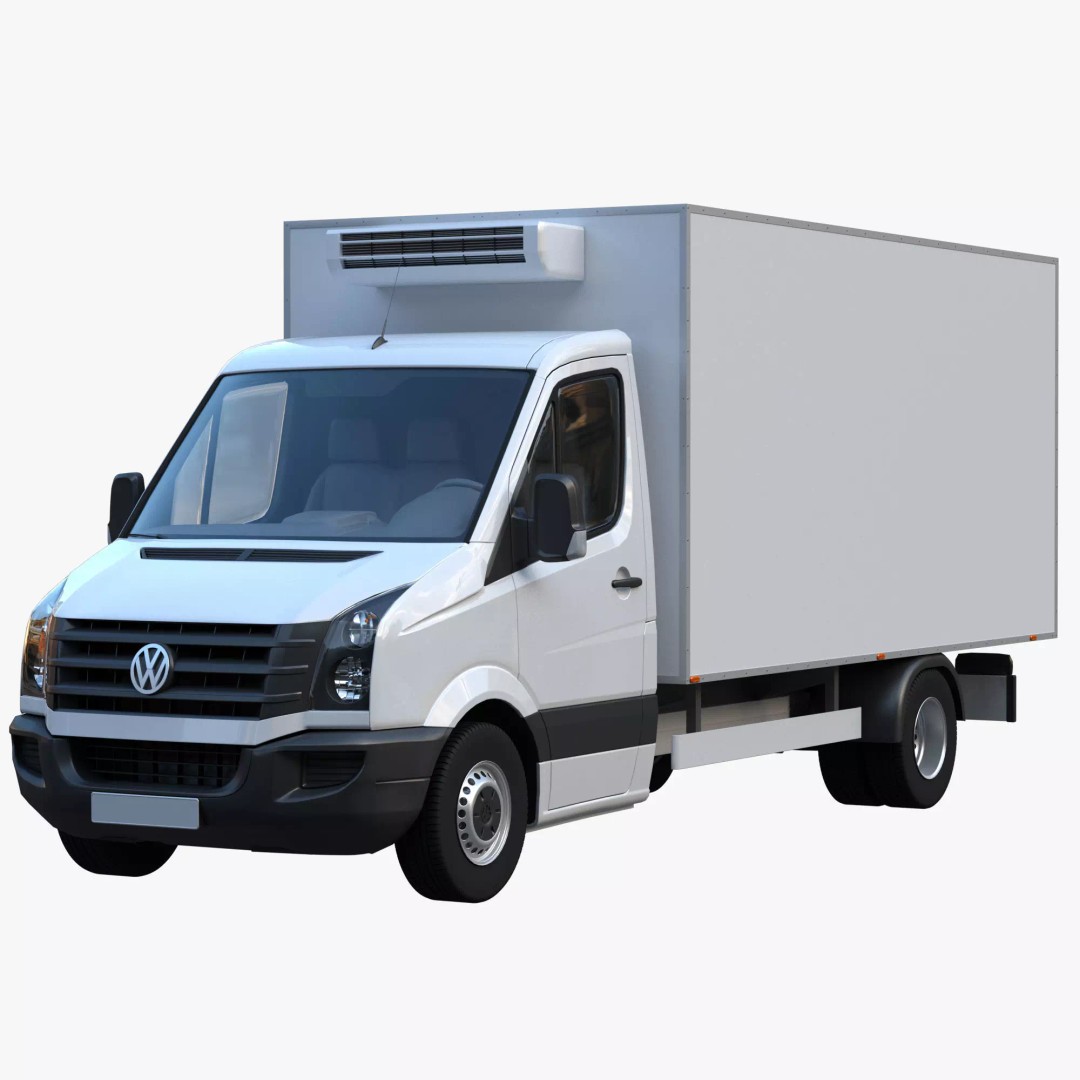 VW Crafter 50 3D Model – Refrigerated Truck, FBX, OBJ - View 2