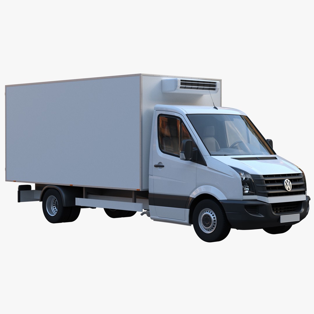 VW Crafter 50 3D Model – Refrigerated Truck, FBX, OBJ - View 3