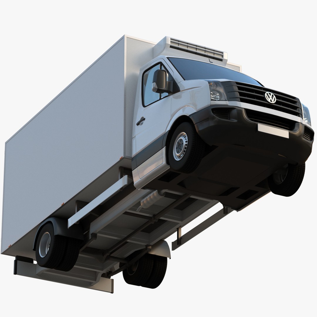 VW Crafter 50 3D Model – Refrigerated Truck, FBX, OBJ - View 4