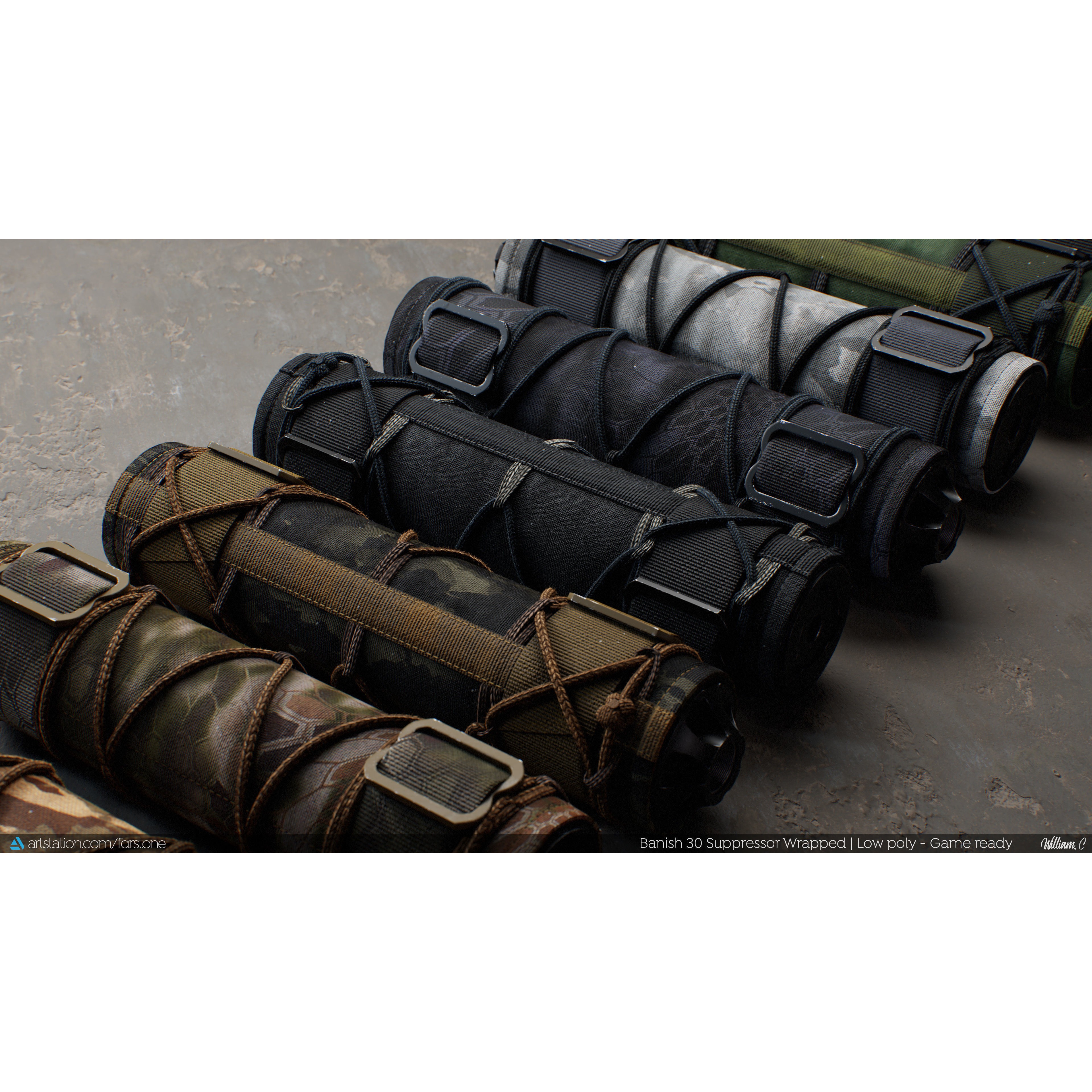 Banish 30 Suppressor - Low-Poly Game-Ready 3D Model - View 3