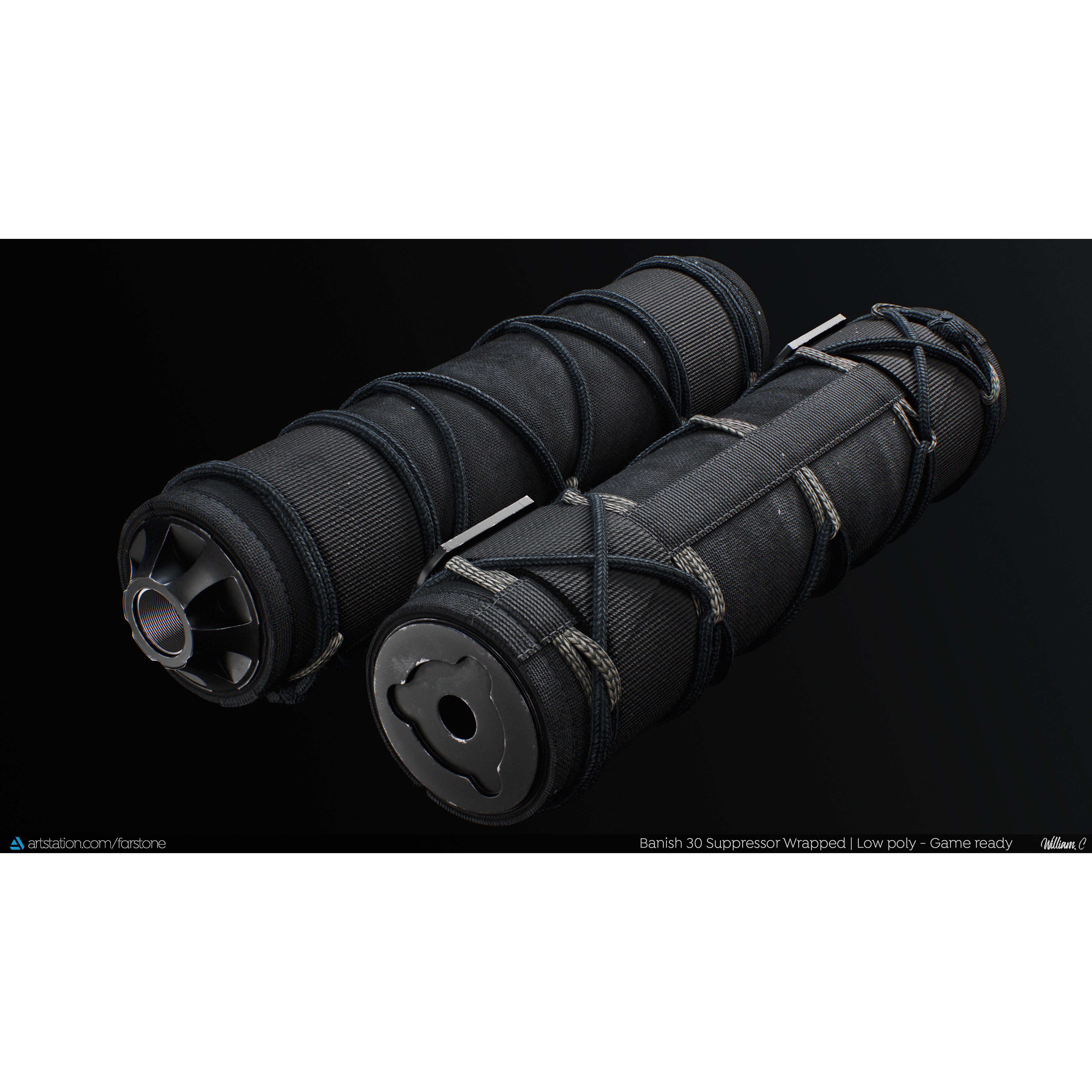 Banish 30 Suppressor - Low-Poly Game-Ready 3D Model - View 4
