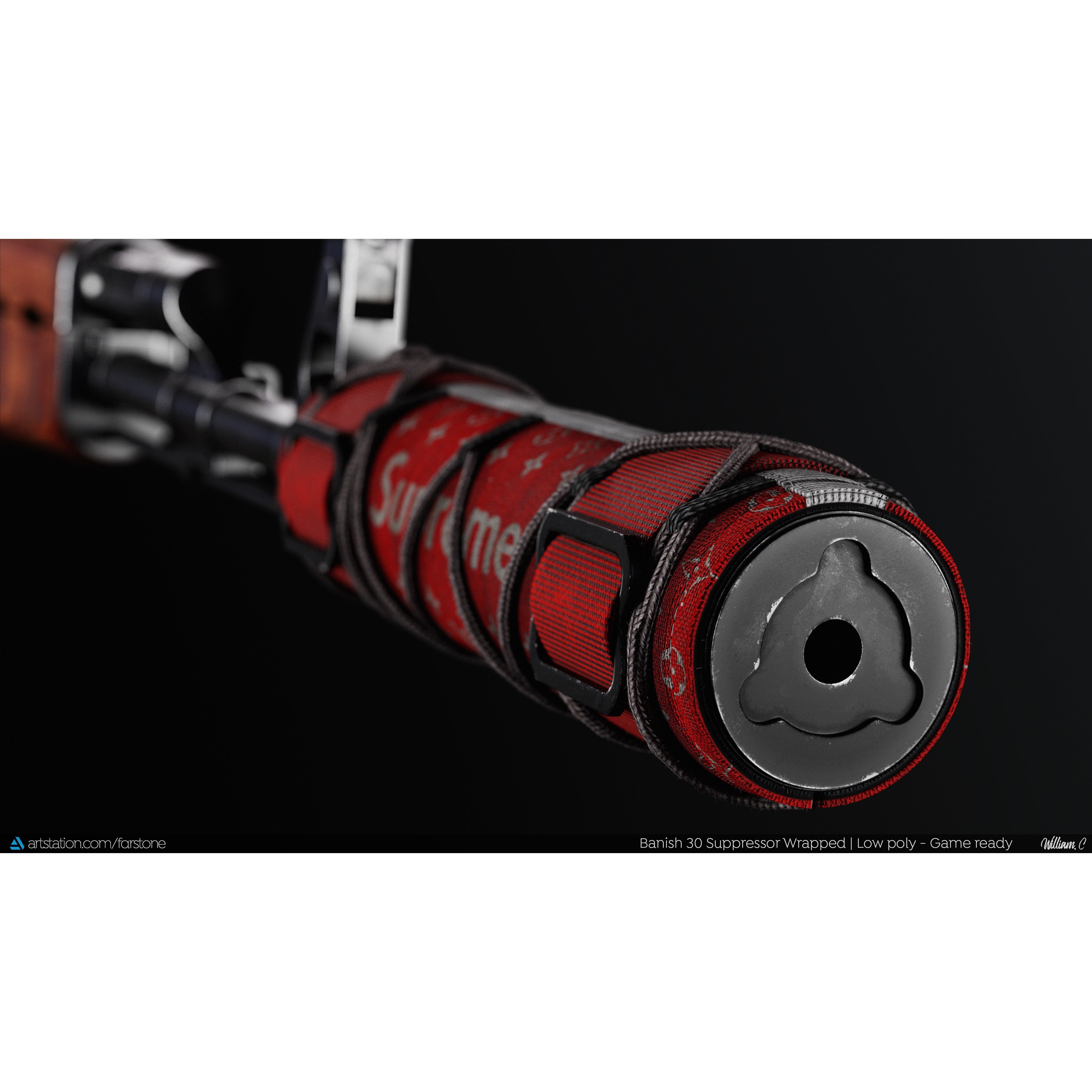 Banish 30 Suppressor - Low-Poly Game-Ready 3D Model - View 6