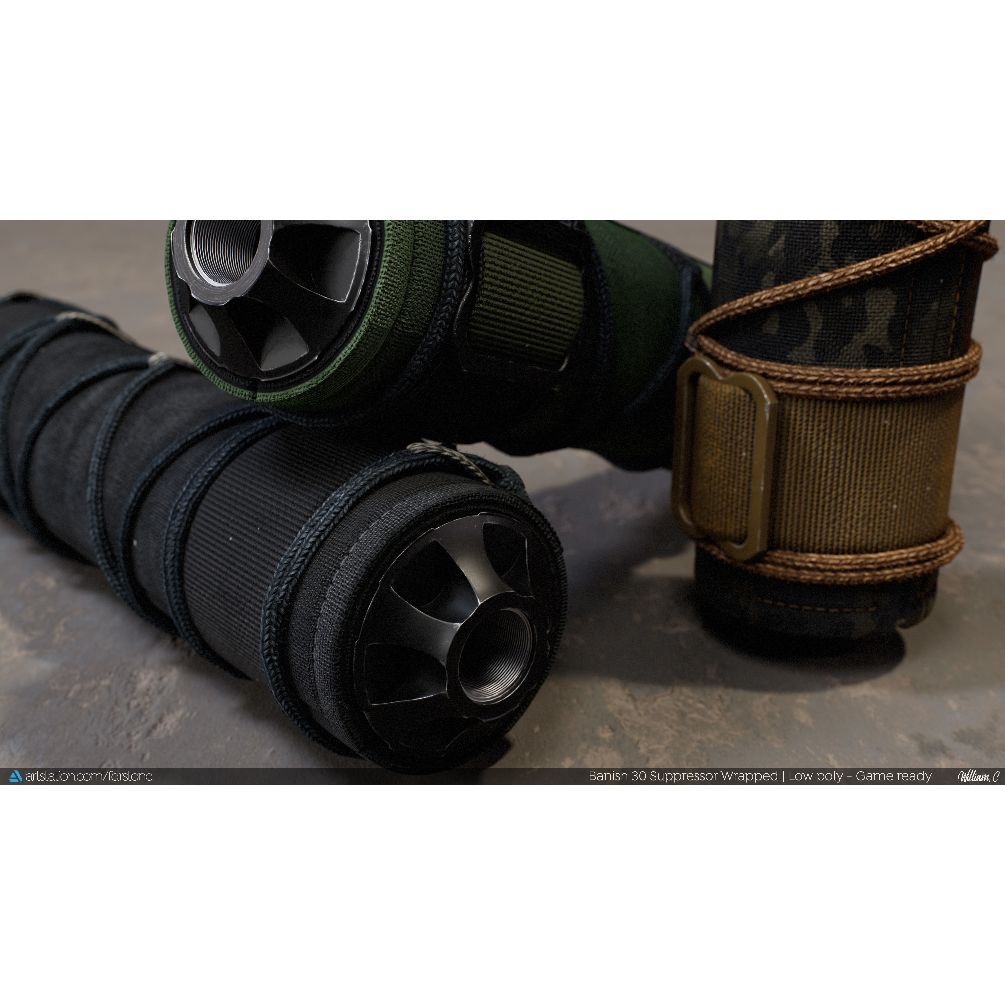 Banish 30 Suppressor - Low-Poly Game-Ready 3D Model - View 7