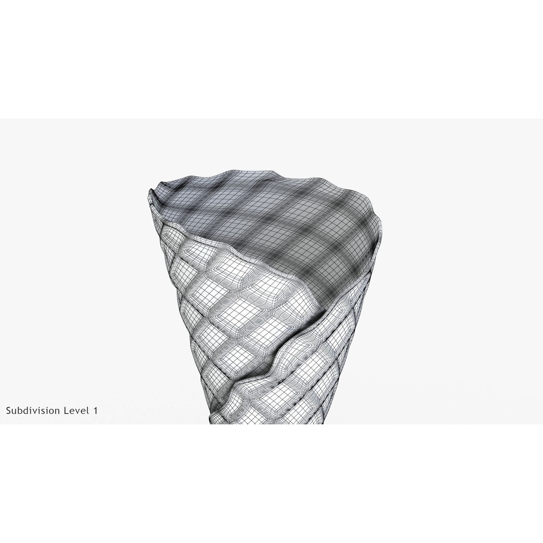 Ice Cream Waffle Cone 3D Model – Low Poly PBR Asset, FBX, OBJ
