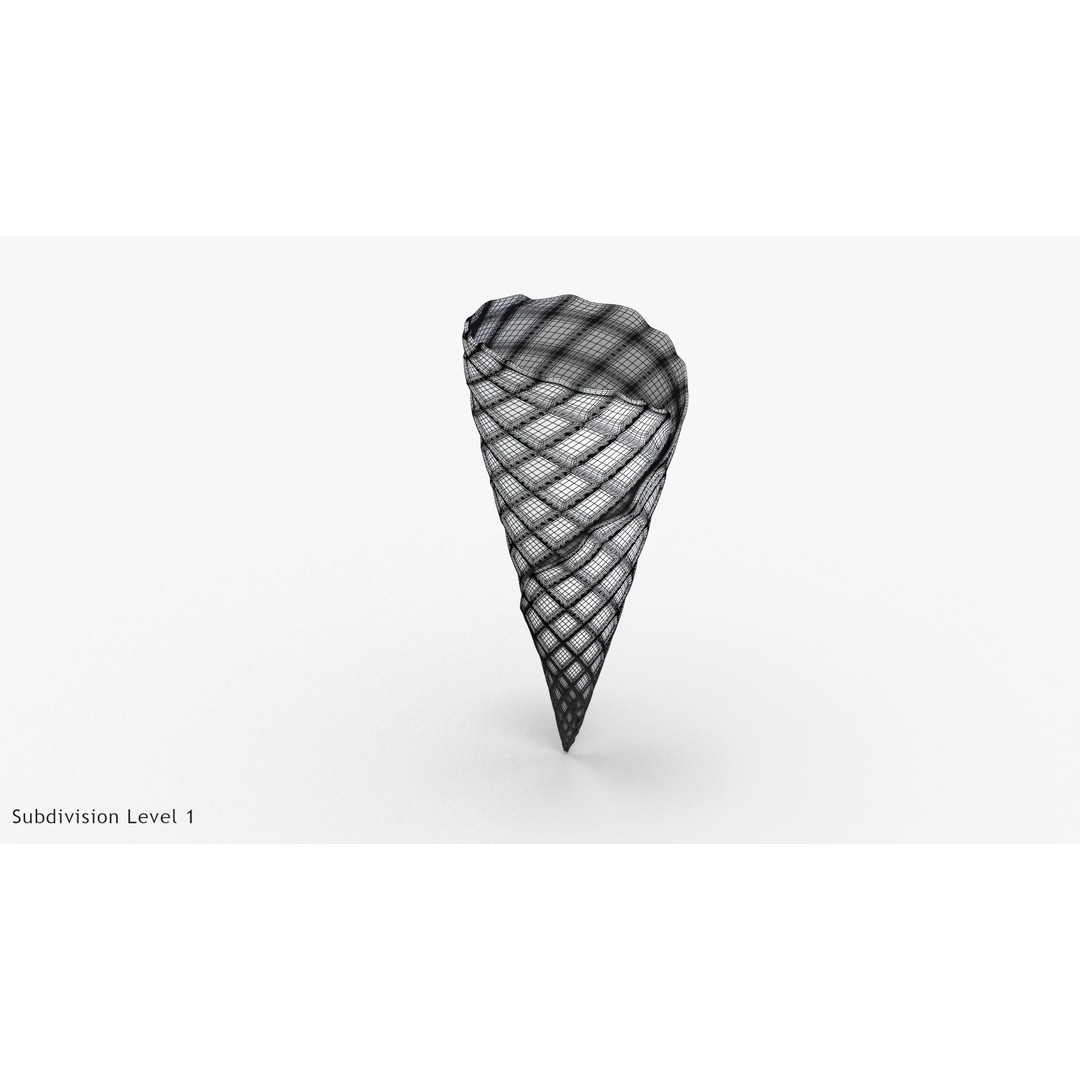 Ice Cream Waffle Cone 3D Model – Low Poly PBR Asset, FBX, OBJ - View 10