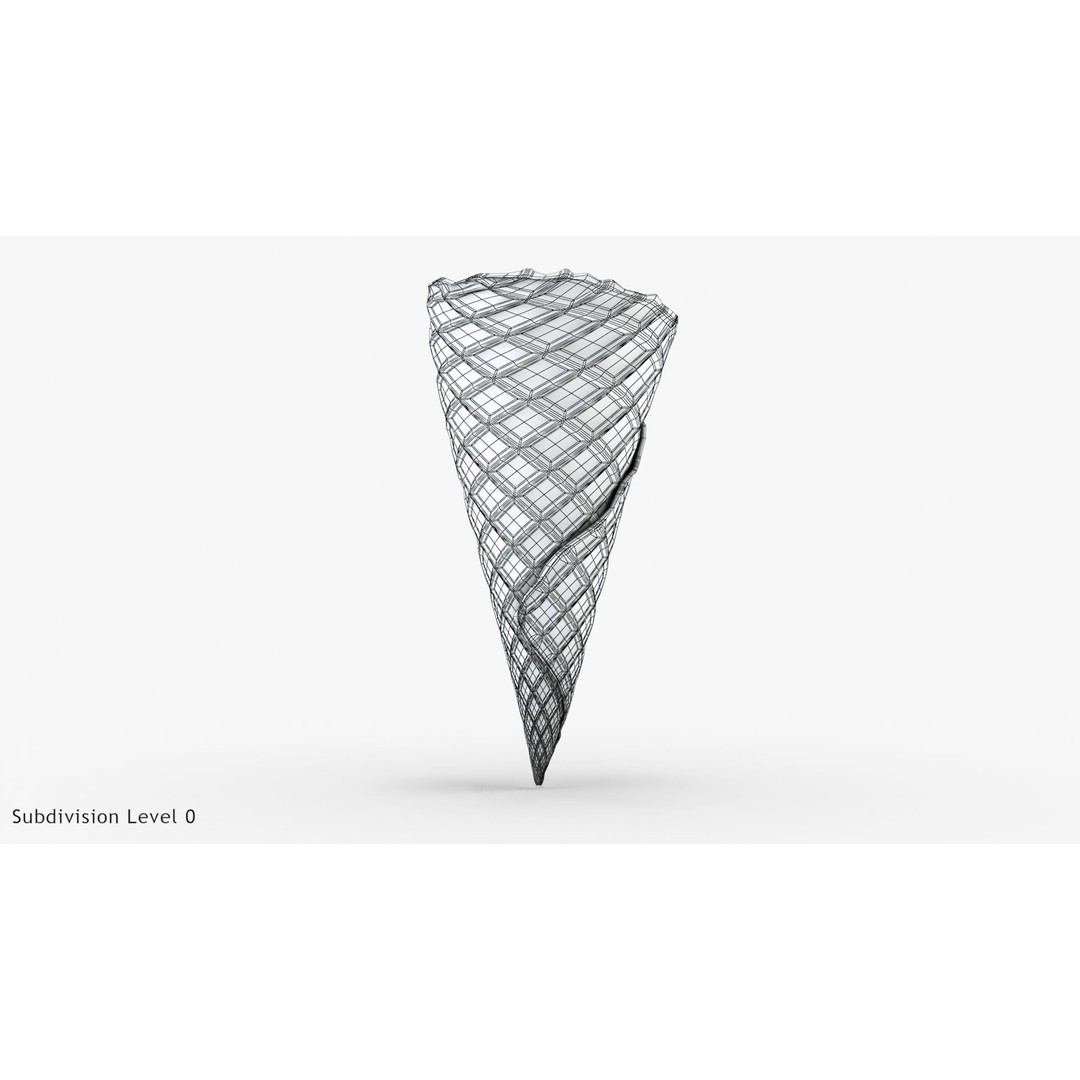 Ice Cream Waffle Cone 3D Model – Low Poly PBR Asset, FBX, OBJ - View 11